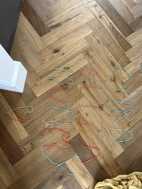 Letters laid out on the floor