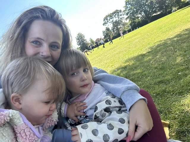 Mummy with Cara and Eliza at the park
